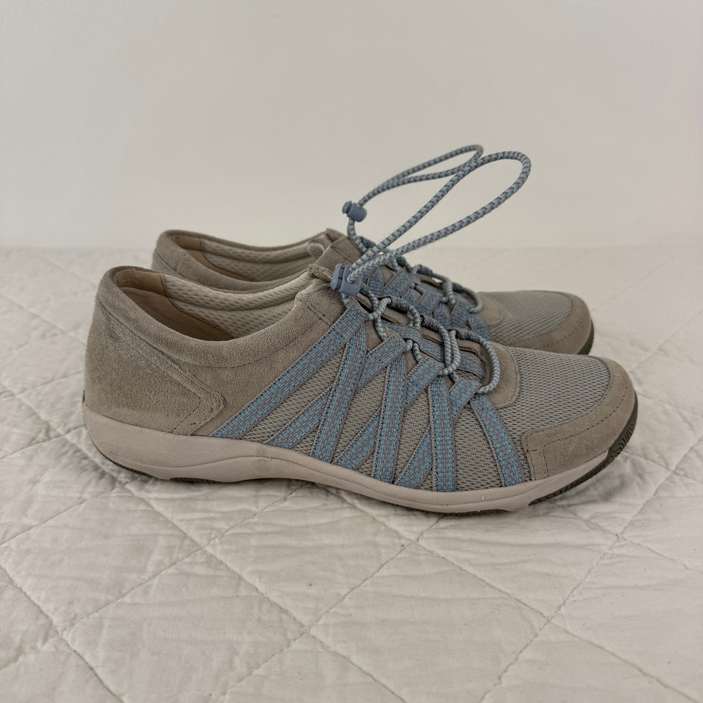 Dansko Harmony Fashion Sneaker Women‎ Size 40  9.5-10 Taupe Blue Lace Up Comfort - Picture 9 of 10